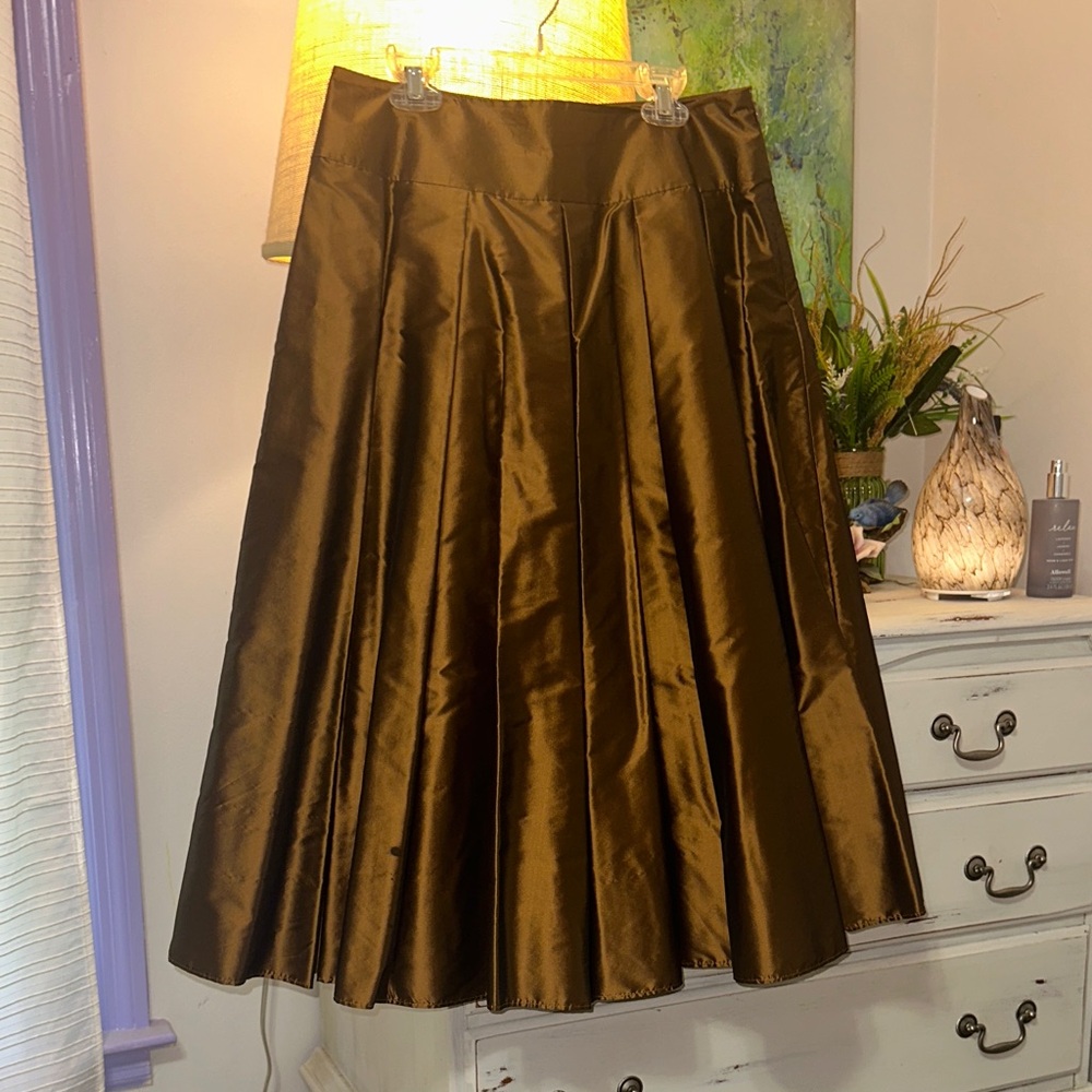 Talbots Shimmering Brown Midi Skirt